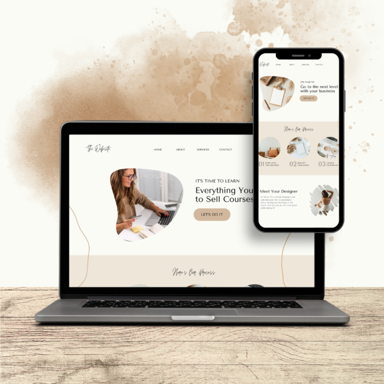 Apparence du site de création de bijoux sur ordinateur et mobile